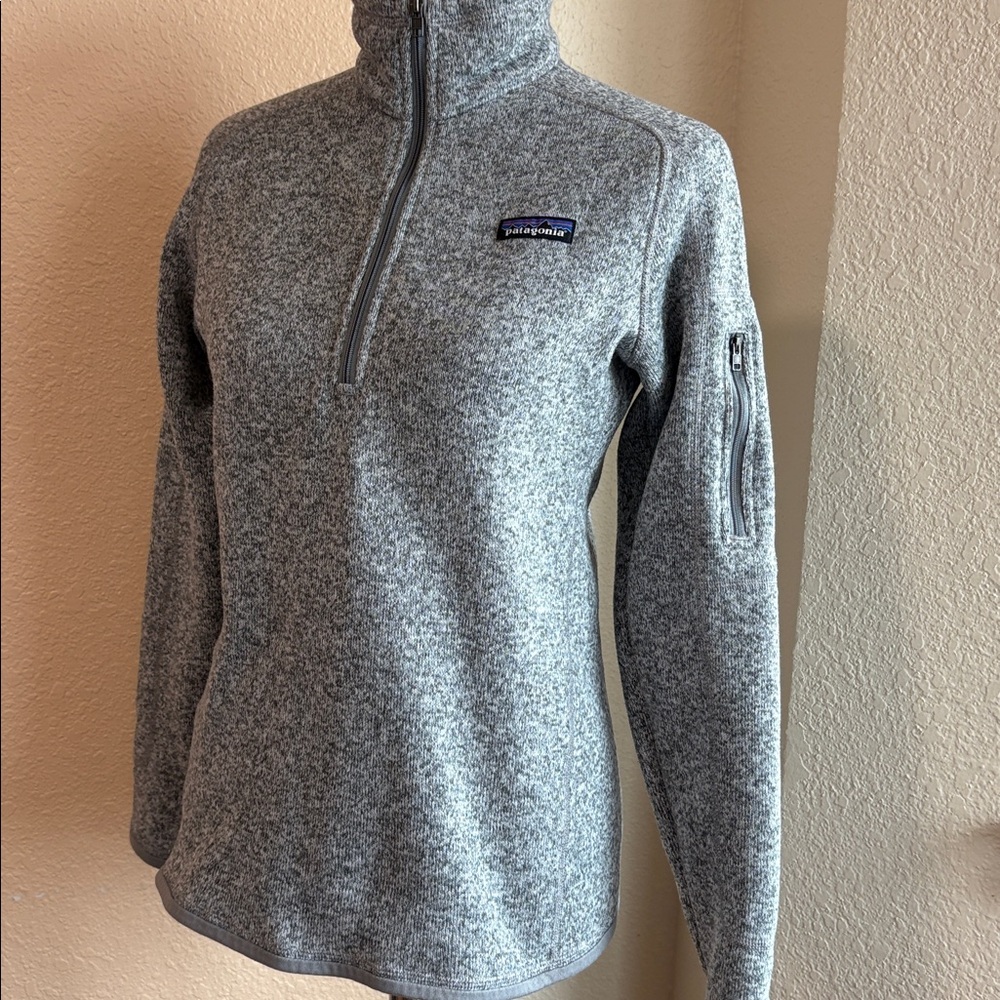 Patagonia Women Better Sweater 1/4 Zip Jacket/Pullover SZ M Color Grey excellent